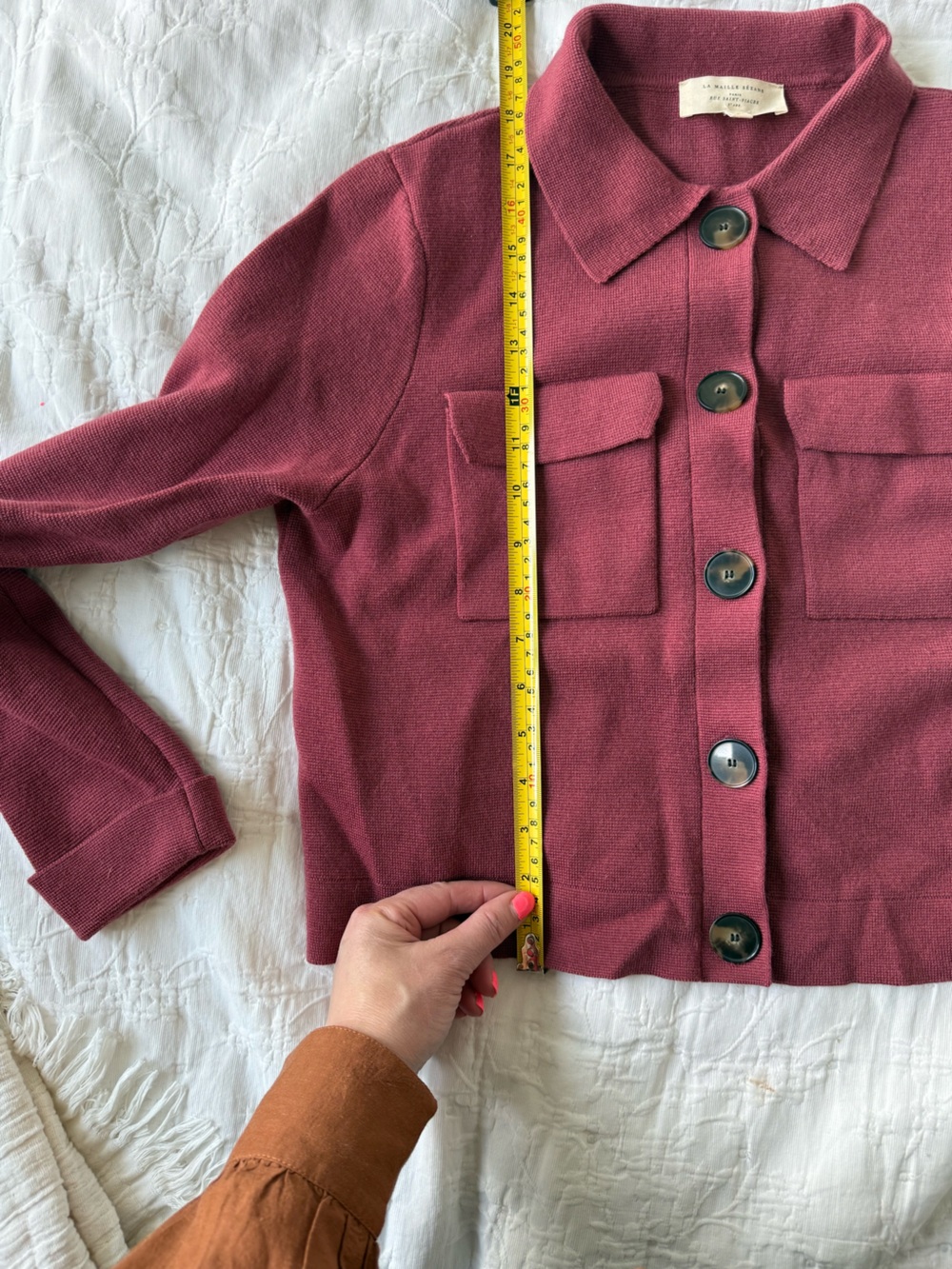 Sézane Betty Cardigan Rosewood small - Picture 5 of 7
